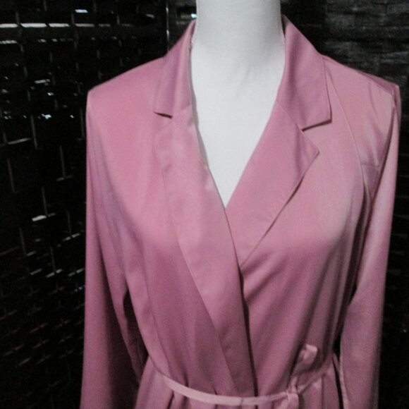 State of Day Notched Collar Crepe de Chine Self-Tie Robe Mauve Orchid NWT - Picture 4 of 7